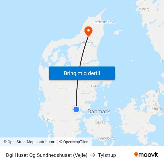 Dgi Huset Og Sundhedshuset (Vejle) to Tylstrup map