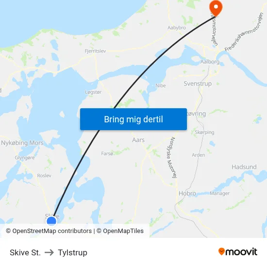 Skive St. to Tylstrup map