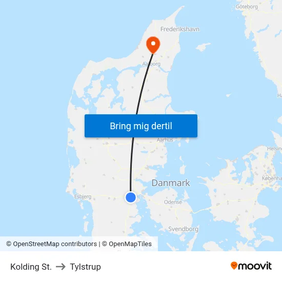 Kolding St. to Tylstrup map