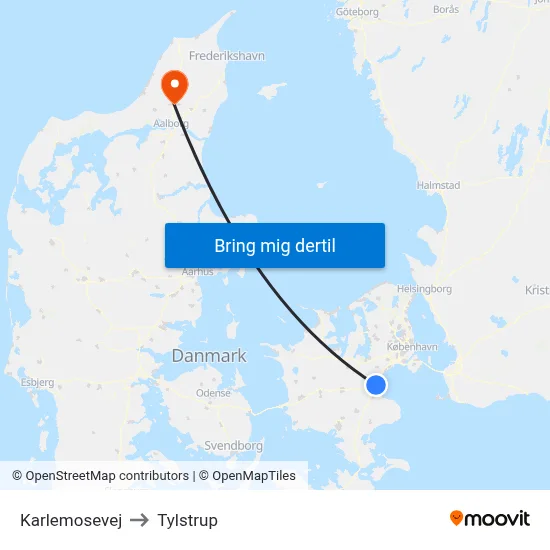 Karlemosevej to Tylstrup map