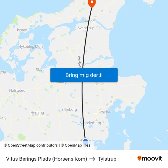 Vitus Berings Plads (Horsens Kom) to Tylstrup map