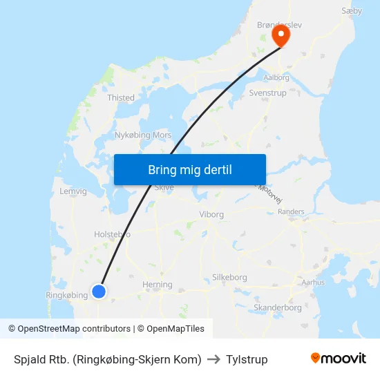 Spjald Rtb. (Ringkøbing-Skjern Kom) to Tylstrup map