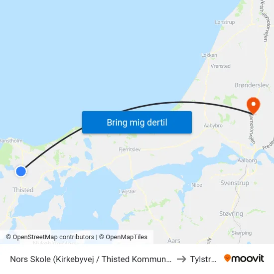 Nors Skole (Kirkebyvej / Thisted Kommune) to Tylstrup map