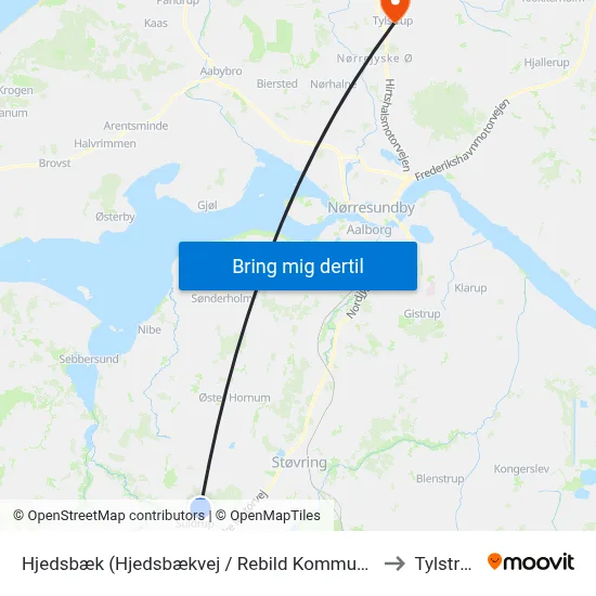 Hjedsbæk (Hjedsbækvej / Rebild Kommune) to Tylstrup map
