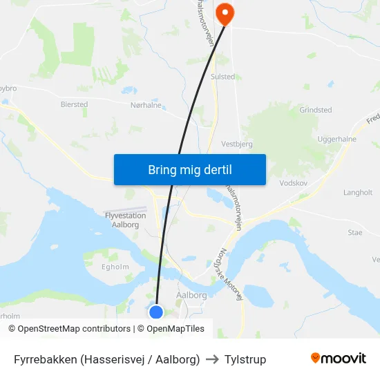 Fyrrebakken (Hasserisvej / Aalborg) to Tylstrup map