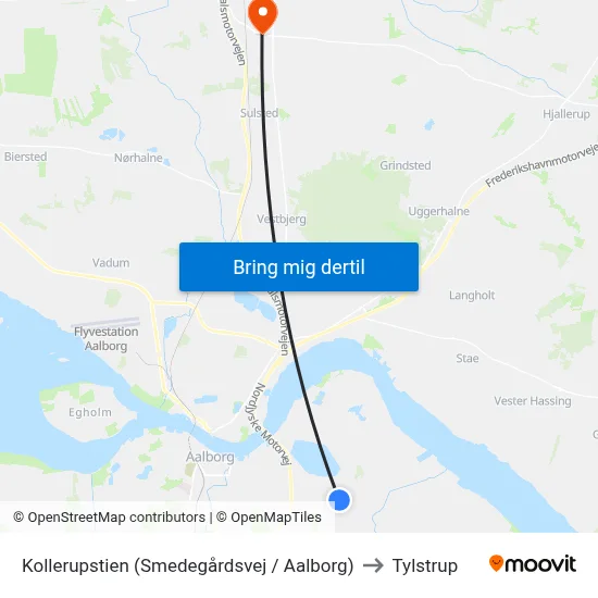 Kollerupstien (Smedegårdsvej / Aalborg) to Tylstrup map