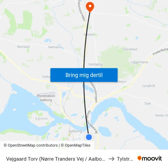 Vejgaard Torv (Nørre Tranders Vej / Aalborg) to Tylstrup map