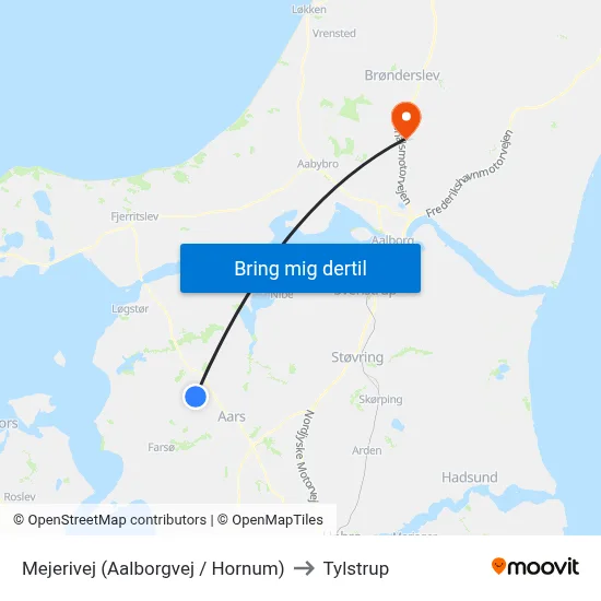 Mejerivej  (Aalborgvej / Hornum) to Tylstrup map