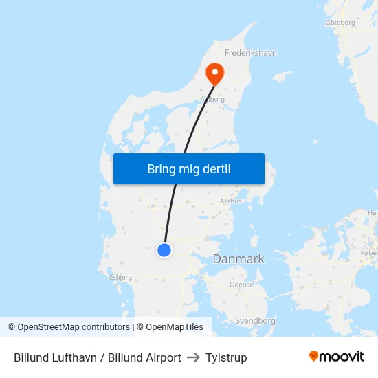 Billund Lufthavn / Billund Airport to Tylstrup map