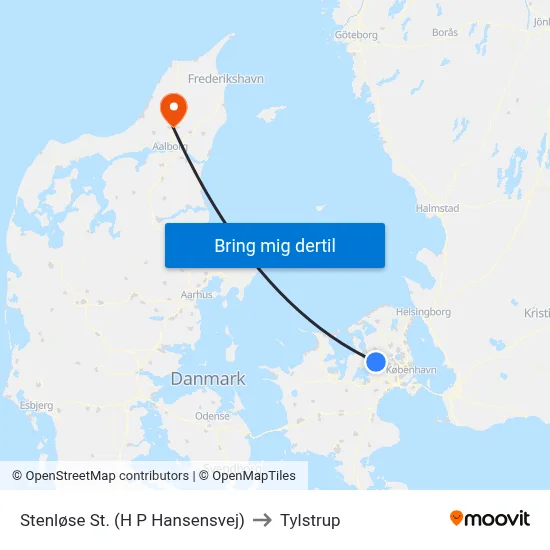 Stenløse St. (H P Hansensvej) to Tylstrup map