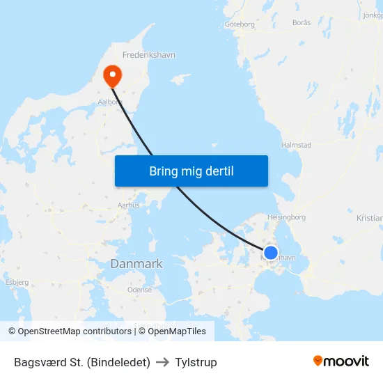 Bagsværd St. (Bindeledet) to Tylstrup map