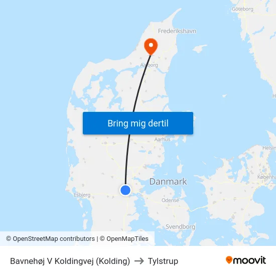 Bavnehøj V Koldingvej (Kolding) to Tylstrup map