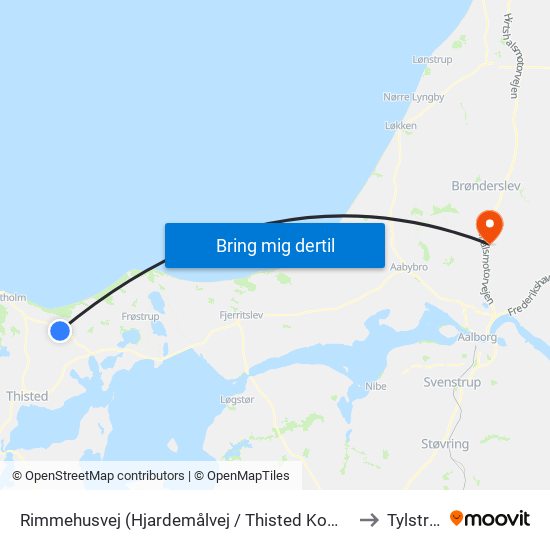 Rimmehusvej (Hjardemålvej / Thisted Kommune) to Tylstrup map