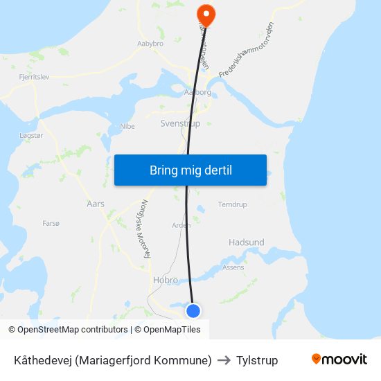 Kåthedevej (Mariagerfjord Kommune) to Tylstrup map