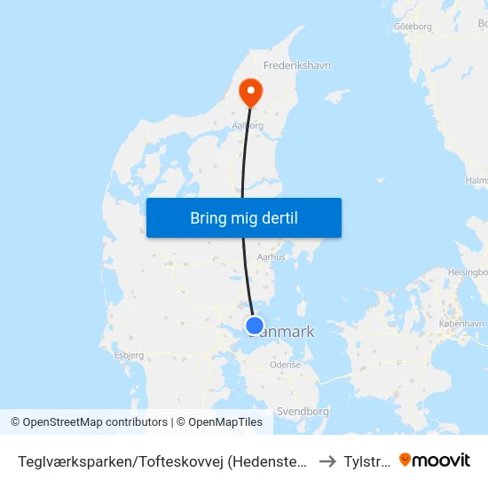 Teglværksparken/Tofteskovvej (Hedensted Kom) to Tylstrup map