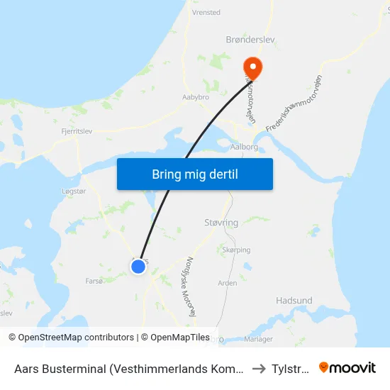 Aars Busterminal (Vesthimmerlands Komm.) to Tylstrup map