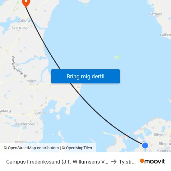 Campus Frederikssund (J.F. Willumsens Vej) to Tylstrup map
