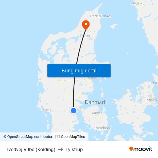 Tvedvej V Ibc (Kolding) to Tylstrup map