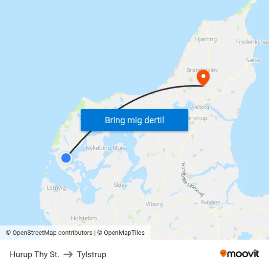 Hurup Thy St. to Tylstrup map