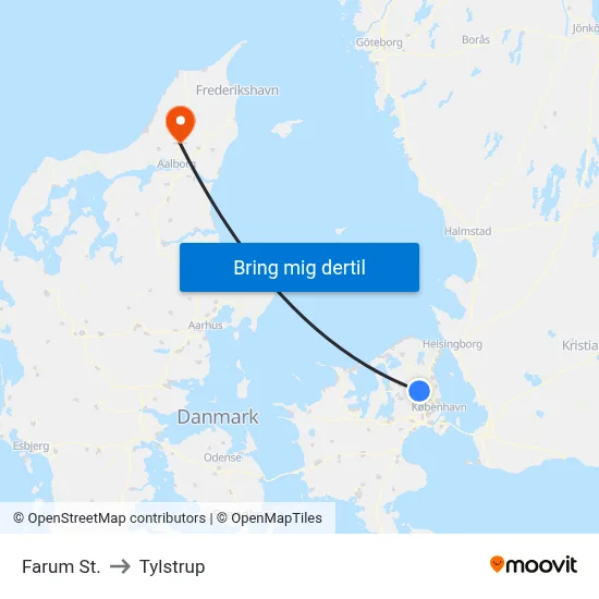 Farum St. to Tylstrup map