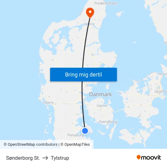 Sønderborg St. to Tylstrup map