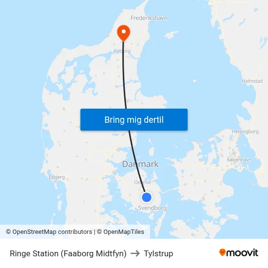 Ringe Station (Faaborg Midtfyn) to Tylstrup map