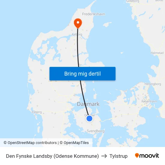 Den Fynske Landsby (Odense Kommune) to Tylstrup map