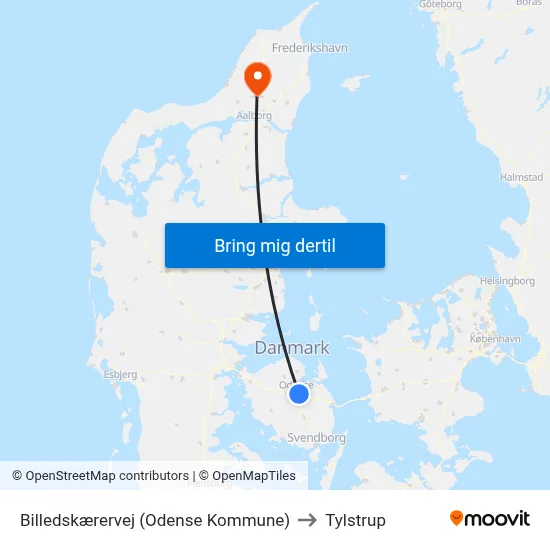 Billedskærervej (Odense Kommune) to Tylstrup map