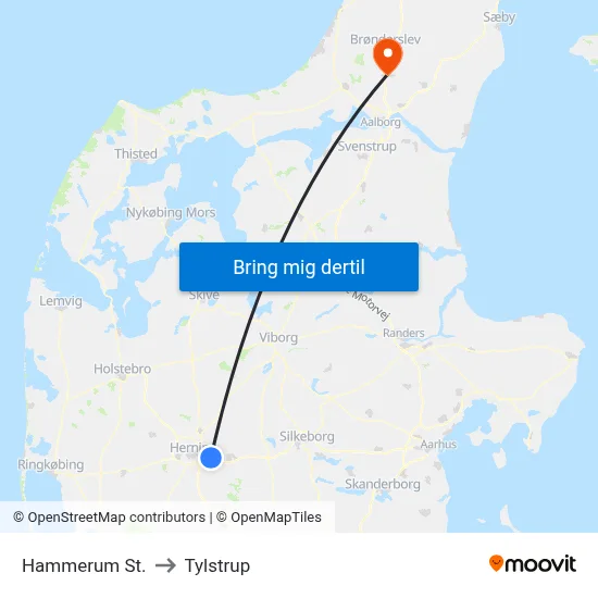 Hammerum St. to Tylstrup map