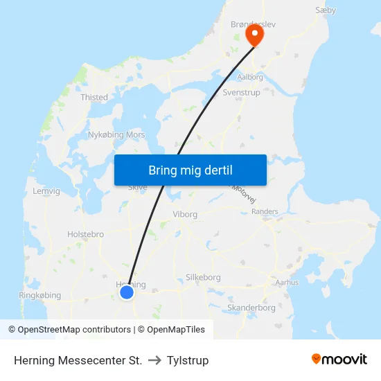 Herning Messecenter St. to Tylstrup map