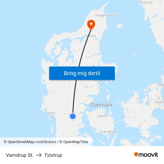 Vamdrup St. to Tylstrup map