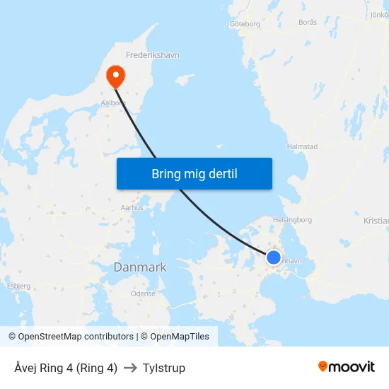 Åvej Ring 4 (Ring 4) to Tylstrup map