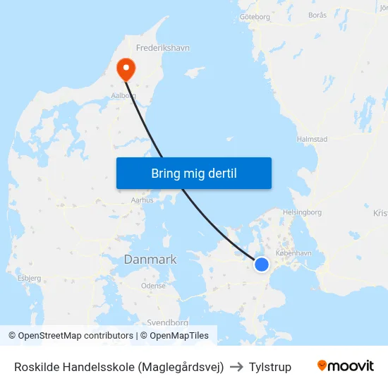 Roskilde Handelsskole (Maglegårdsvej) to Tylstrup map