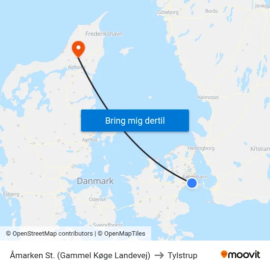 Åmarken St. (Gammel Køge Landevej) to Tylstrup map