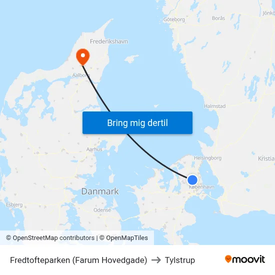 Fredtofteparken (Farum Hovedgade) to Tylstrup map