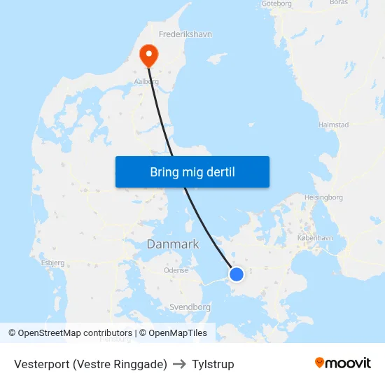 Vesterport (Vestre Ringgade) to Tylstrup map