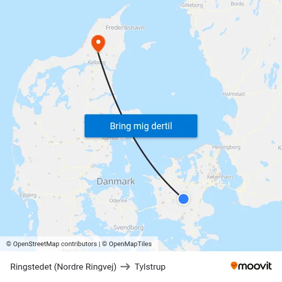 Ringstedet (Nordre Ringvej) to Tylstrup map