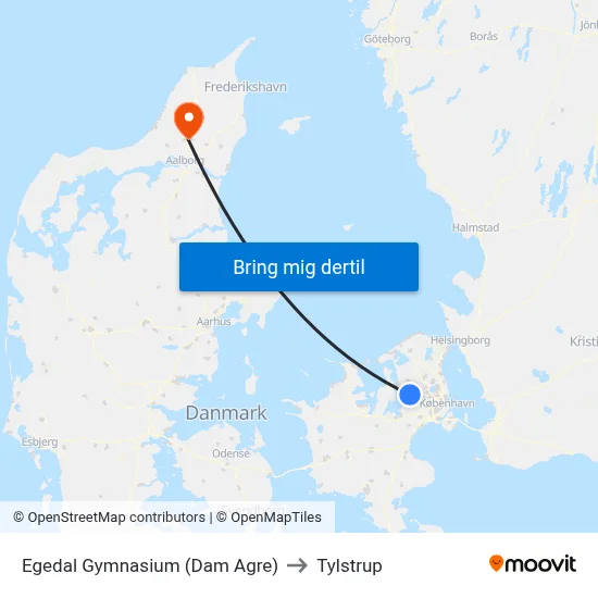 Egedal Gymnasium (Dam Agre) to Tylstrup map