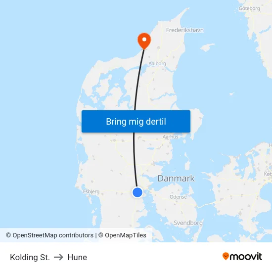 Kolding St. to Hune map