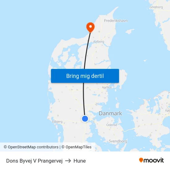 Dons Byvej V Prangervej to Hune map