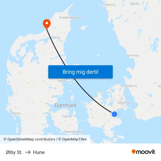 Ølby St. to Hune map