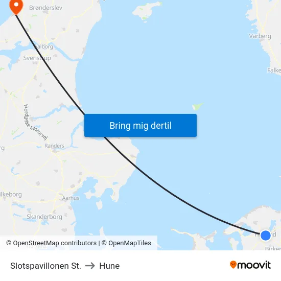 Slotspavillonen St. to Hune map