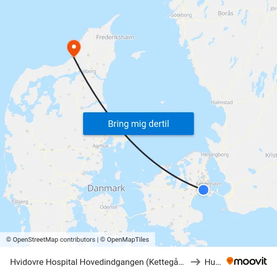 Hvidovre Hospital Hovedindgangen (Kettegård Allé) to Hune map