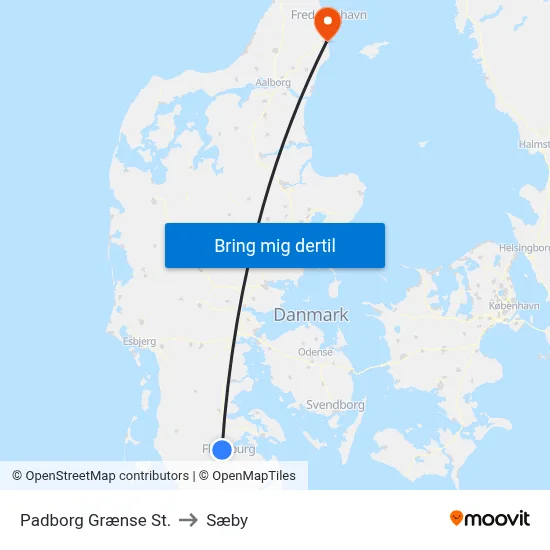 Padborg Grænse St. to Sæby map