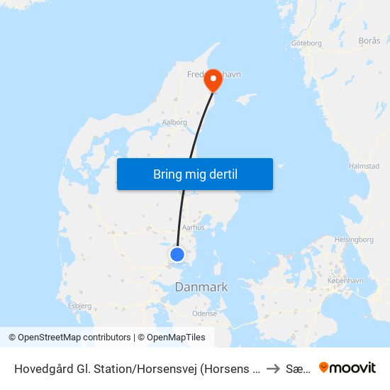 Hovedgård Gl. Station/Horsensvej (Horsens Kom) to Sæby map