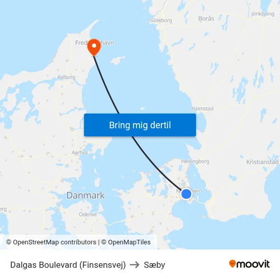 Dalgas Boulevard (Finsensvej) to Sæby map