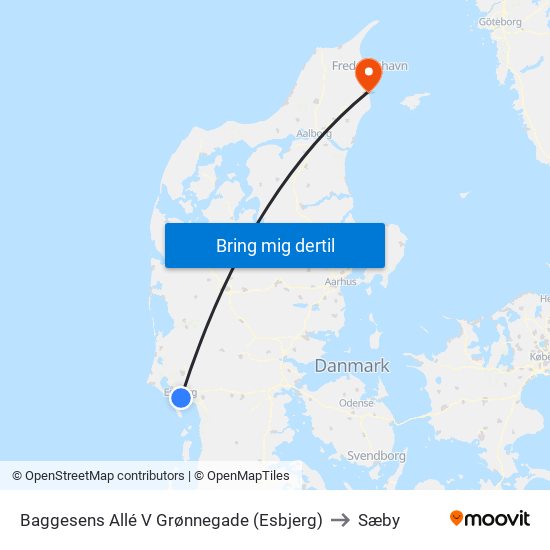 Baggesens Allé V Grønnegade (Esbjerg) to Sæby map