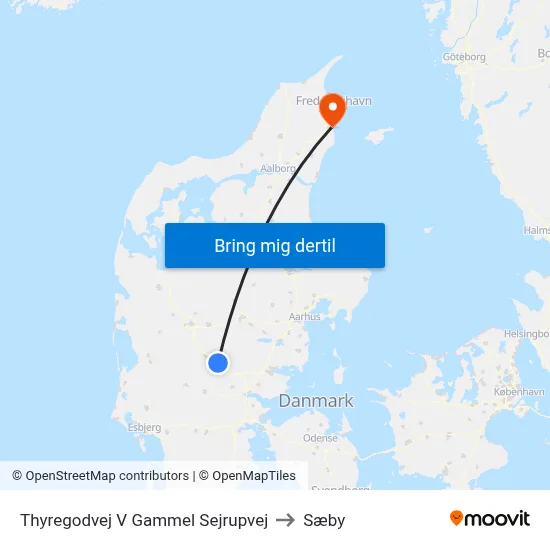 Thyregodvej V Gammel Sejrupvej to Sæby map