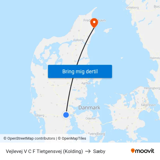 Vejlevej V C F Tietgensvej (Kolding) to Sæby map