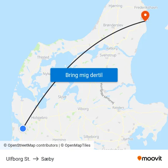 Ulfborg St. to Sæby map